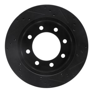 Dodge Ram 3500 Brake Rotor (1) - Front Left - R1 Concepts - Drilled & Slotted - Black - `00-`02
